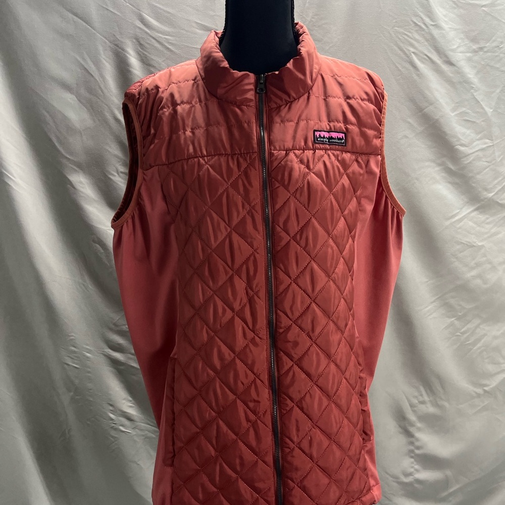 Simply Southern Quilted Vest Coral 2XL